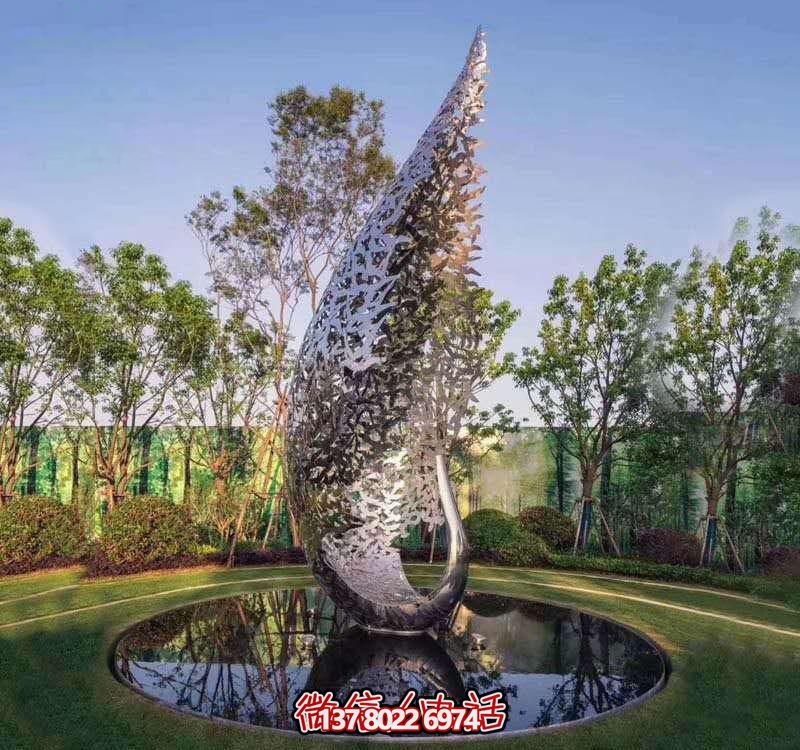 鳳凰不銹鋼雕塑，美化園林景觀