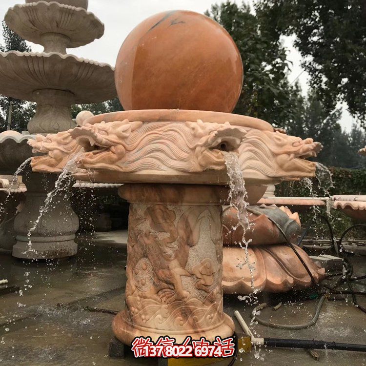 天然紅木雕刻龍頭風水球，企業禮品貼心挑選