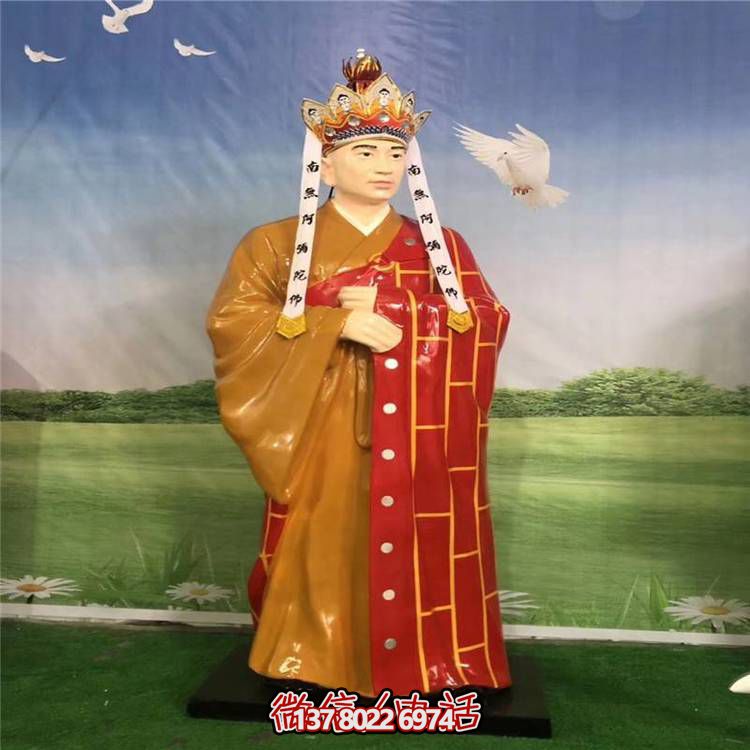 玻璃鋼雕塑唐僧人物，給公園戶外景觀增色