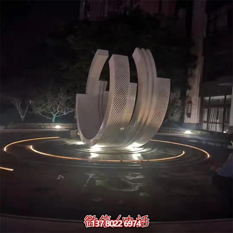 不銹鋼噴泉雕塑裝飾擺件，點(diǎn)綴售樓小區(qū)的美麗