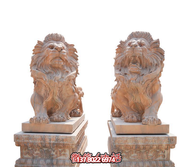 雕塑財神獅子，祈求招財進寶