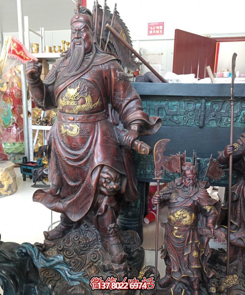 銅雕戶外大型武財(cái)神關(guān)公雕塑