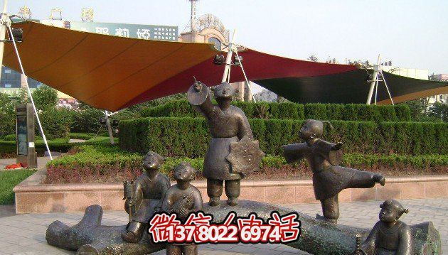 海岸景區(qū)公園仿古做舊兒童放風箏銅雕塑