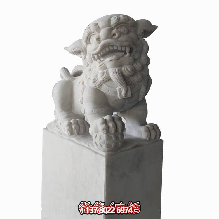 庭院門口石材鎮(zhèn)宅招財獅子雕塑